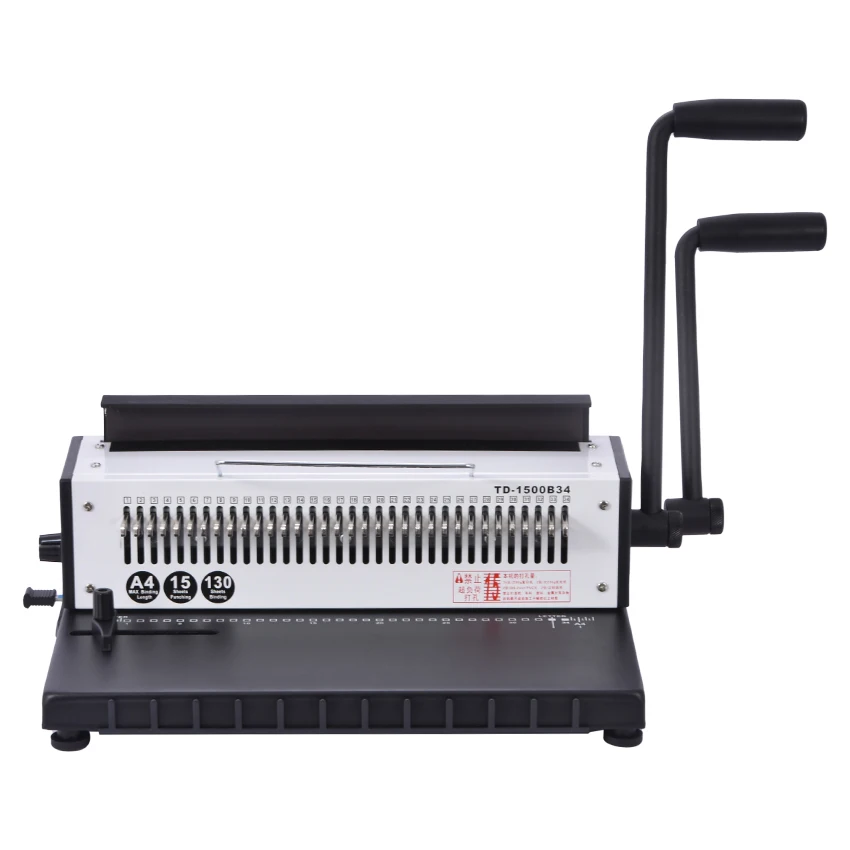Manual Spiral Wire Binding Machine Metal 34 Punching Hole Square 4*4mm Photo Album A4 Paper Binder Puncher Machine TD-1500B34,binding machine