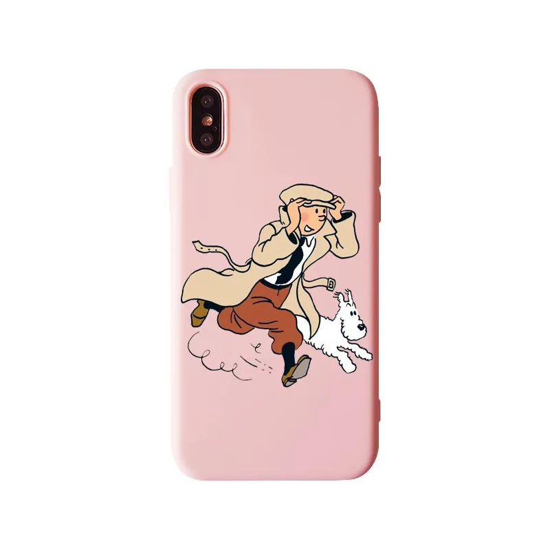 TPU Мягкий силиконовый чехол из ТПУ «Приключения Тинтина» для iPhone XR 10 8 7 Plus 6 6S Plus 5 XS Max 5s SE - Цвет: TPU