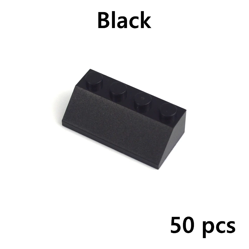 50-100 Pieces Roof Tile Bricks 1X2 With Slope 45 DIY Enlighten Building Block Bricks Toys For Boys Kids Compatible All Brands 25