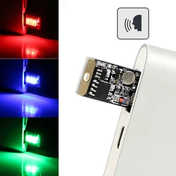 Luz led ambiente automotiva, luzes de música, com usb, sem fio, controle de toque e som, vários modos, lâmpada decorativa de automóveis
