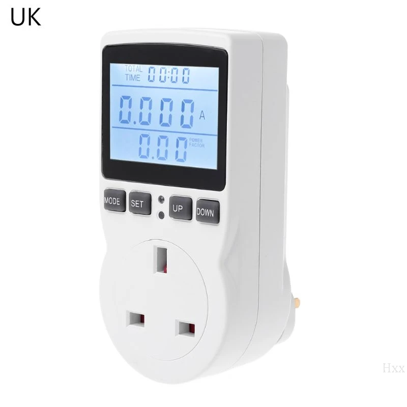 Цифровой измеритель мощности розетка ЕС/США/Великобритания вилка счетчик энергии Ток Напряжение ватт стоимость электроэнергии измерительный монитор анализатор мощности - Цвет: UK
