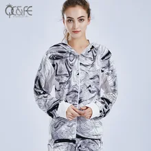 Осень, стиль, свободное повседневное спортивное пальто с капюшоном, женская блуза, для бега, йоги, фитнеса, костюм с длинным рукавом