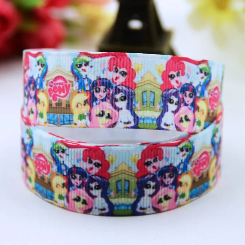X 00622 7/"(22 мм) Ruban My Little Pony вечерние атласные ленты с принтом героев мультфильмов, 10 ярдов - Цвет: X 00622