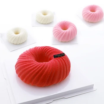 

Wool Coil Shaped Silicone Mousse Mold Swirl Donuts Form Baking Pan Cake Chocolate Moulds French Dessert Baking Tray Kitchen Tool