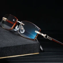 Новинка, безрамные квадратные очки для чтения, женские очки без оправы, мужские очки против усталости при дальнозоркости, очки для дальнозоркости+ 1,5, чехол NX