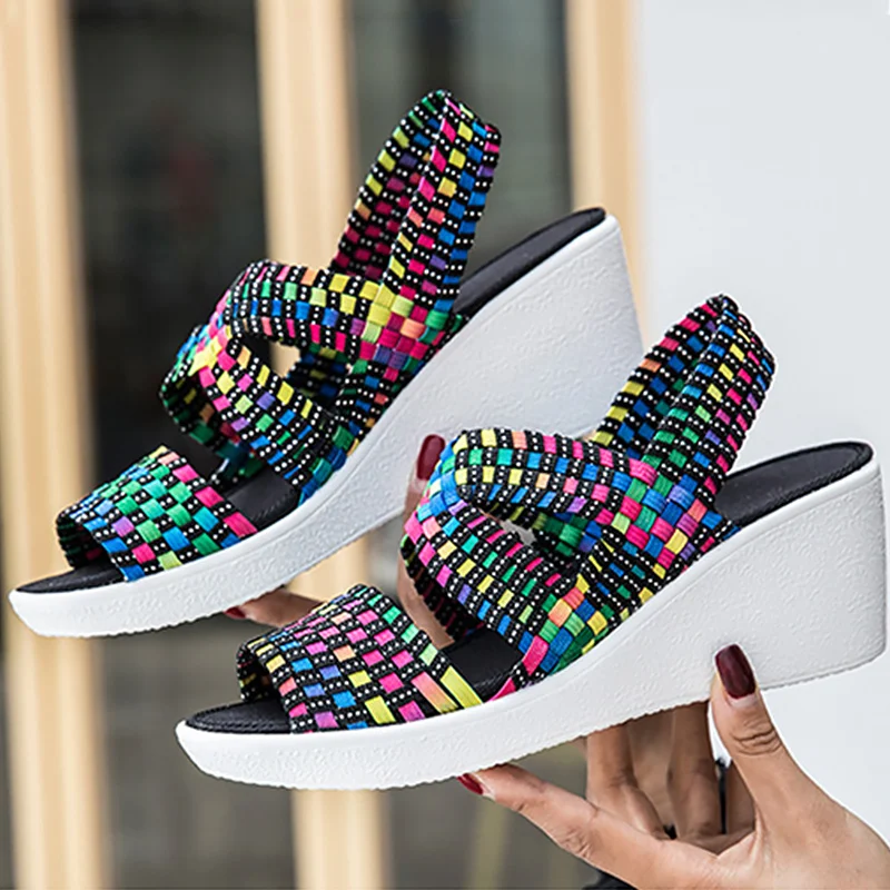 

Women summer sandals wadge Platform Flat Sole Ladies Casual Soft Open Toe female Sandal gladiator sandals woman