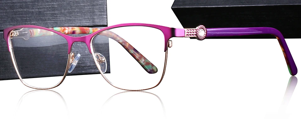 Очки с оправой по рецепту для женщин, прозрачные очки, оправа из нержавеющей стали, оптические очки для близорукости, Брендовые очки