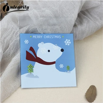 CUTE 4 {D& P 100pcs 10X10+ 3 см Рождество печенья конфеты упаковки хлеба самоклеящаяся Пластик печенье закуски выпечка посылка милые сумки через плечо - Цвет: CUTE 4