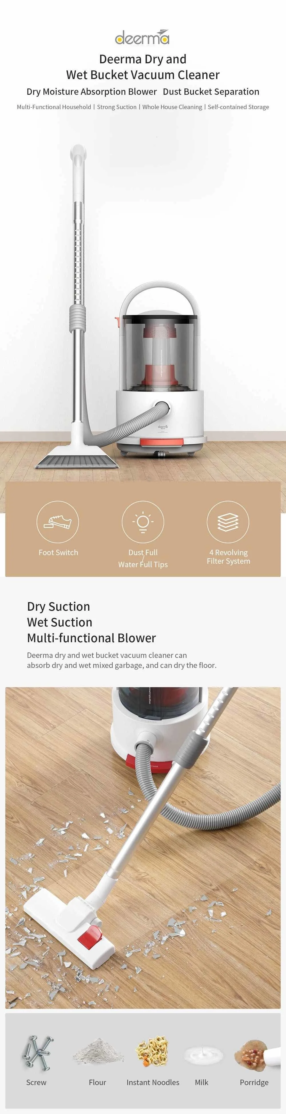 New Deerma Dry And Wet 1200w Vacuum 
