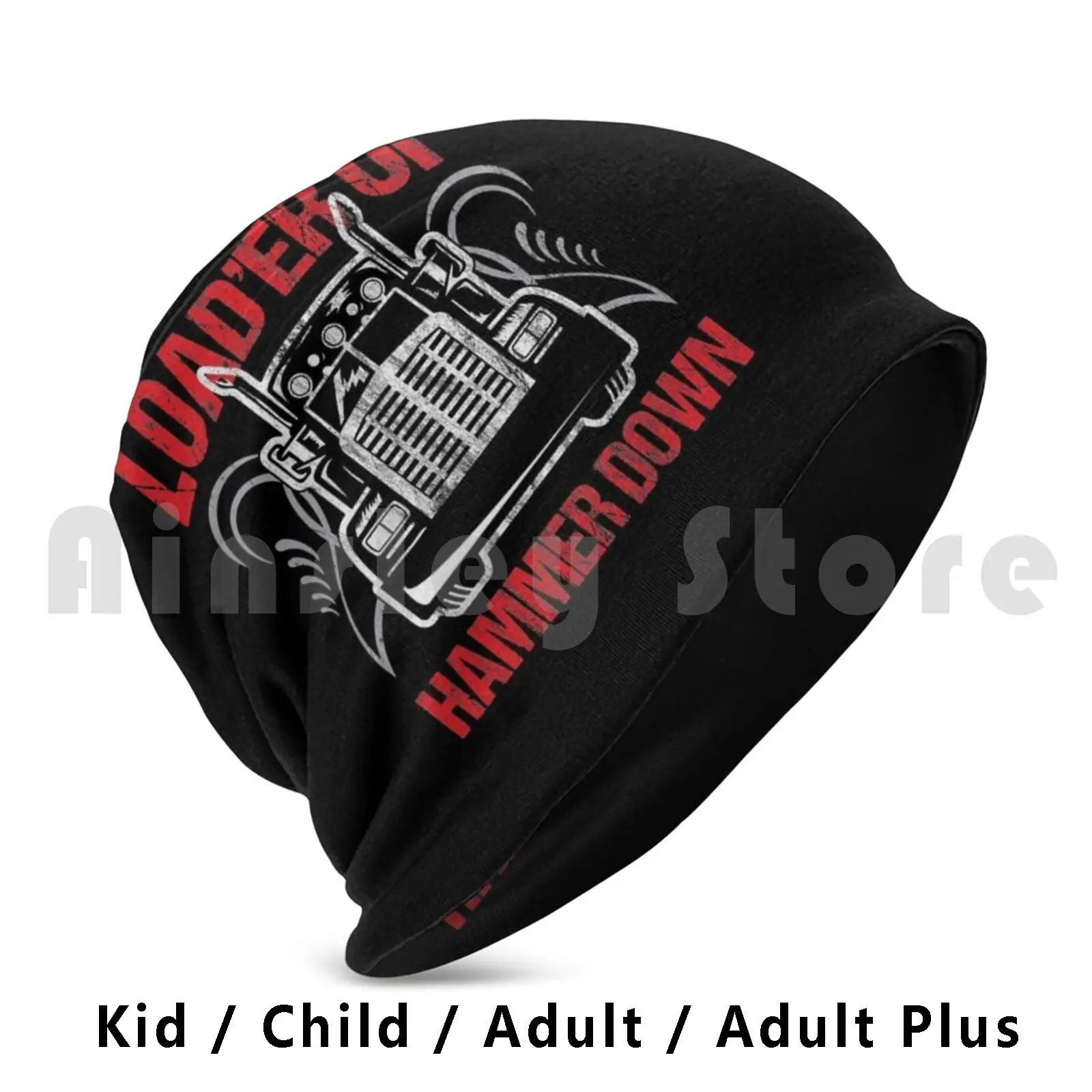 Truck Driver Trucker Loadɾr Up Hammer Down Gift Beanie Hedging Cap DIY Print Cushion Bad Mother |