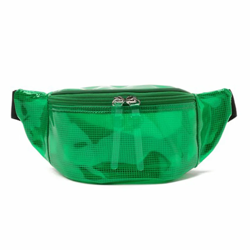 

color PVC Vintage Lady Transparent Jelly fanny pack Zipper Women Waist Pouch Candy Color Females Belt Bag