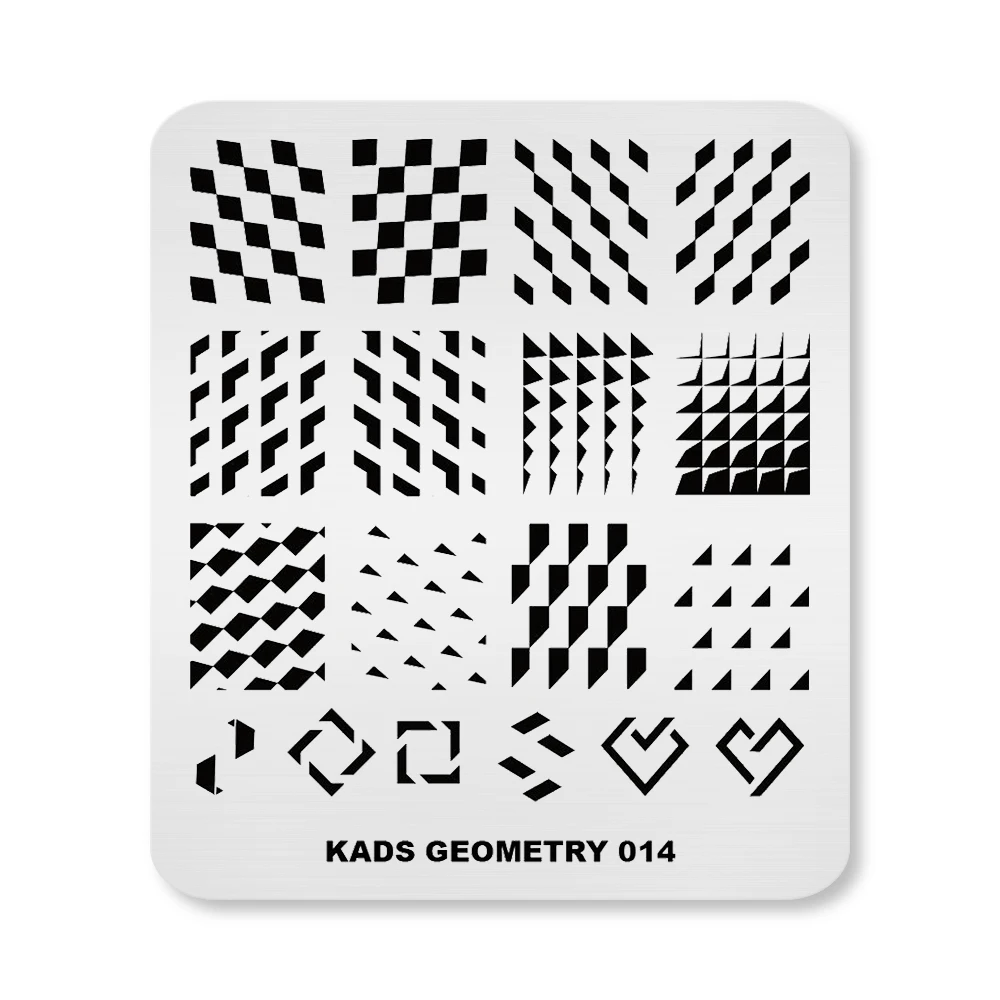 KADS Новое поступление штамповки для ногтей пластины 3D геометрический узор печать лоток для дизайна ногтей штамп шаблоны трафарет дизайн Полировка Маникюр