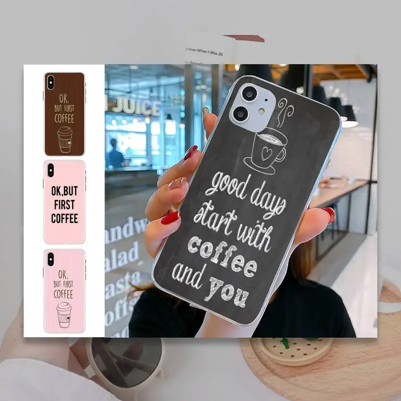 Motirunner ОК но сначала кофе черный мягкий чехол для телефона из ТПУ Iphone7 8 плюс SE2020 X XS
