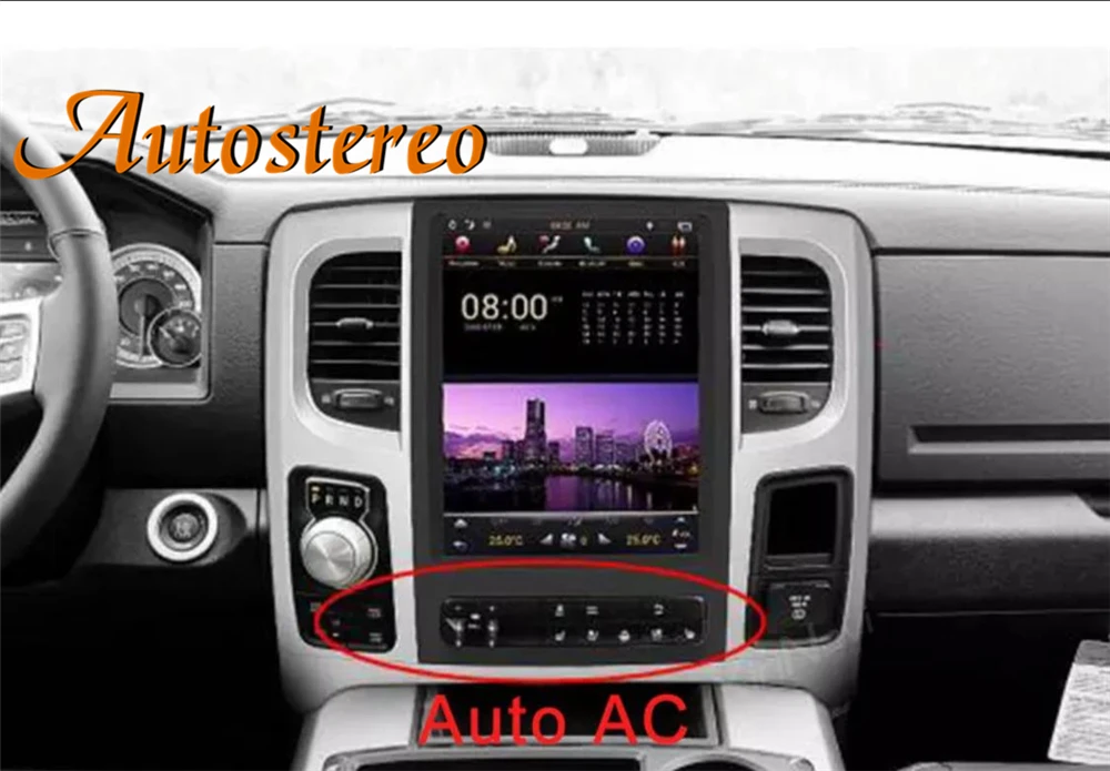 For Dodge RAM 1500 2500 3500 Android 9.0 64GB Tesla style Car Multimedia Player GPS Navigation Car Radio Tape Recorder Head Unit