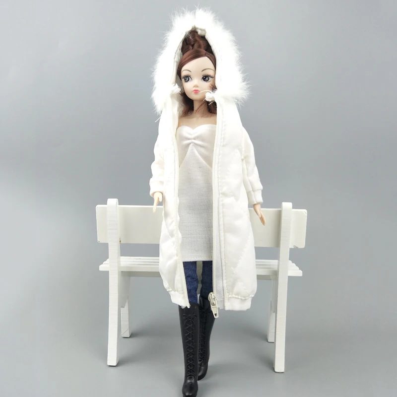 Милое длинное пальто Хлопковое платье для куклы Барби, одежда, парка для 1/6 года, BJD, кукла, детская игрушка, зимняя одежда, куртка аксессуары для кукол, подарок