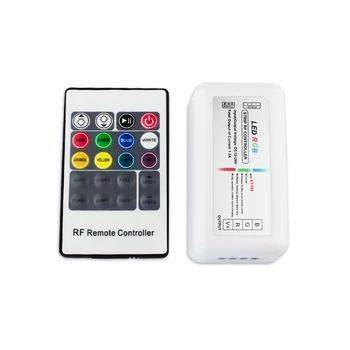 

RGB LED Controller Dimmer DC12V-24V 12A 3 Channel 20 Keys Wireless RF Remote Plastic Controller with 14 Modes for LED Strips
