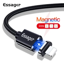 Магнитный usb-кабель Essager для iPhone XS Max XR X 8 7 6 S 5S SE магнитное зарядное устройство для зарядки и передачи данных usb-кабель для зарядки
