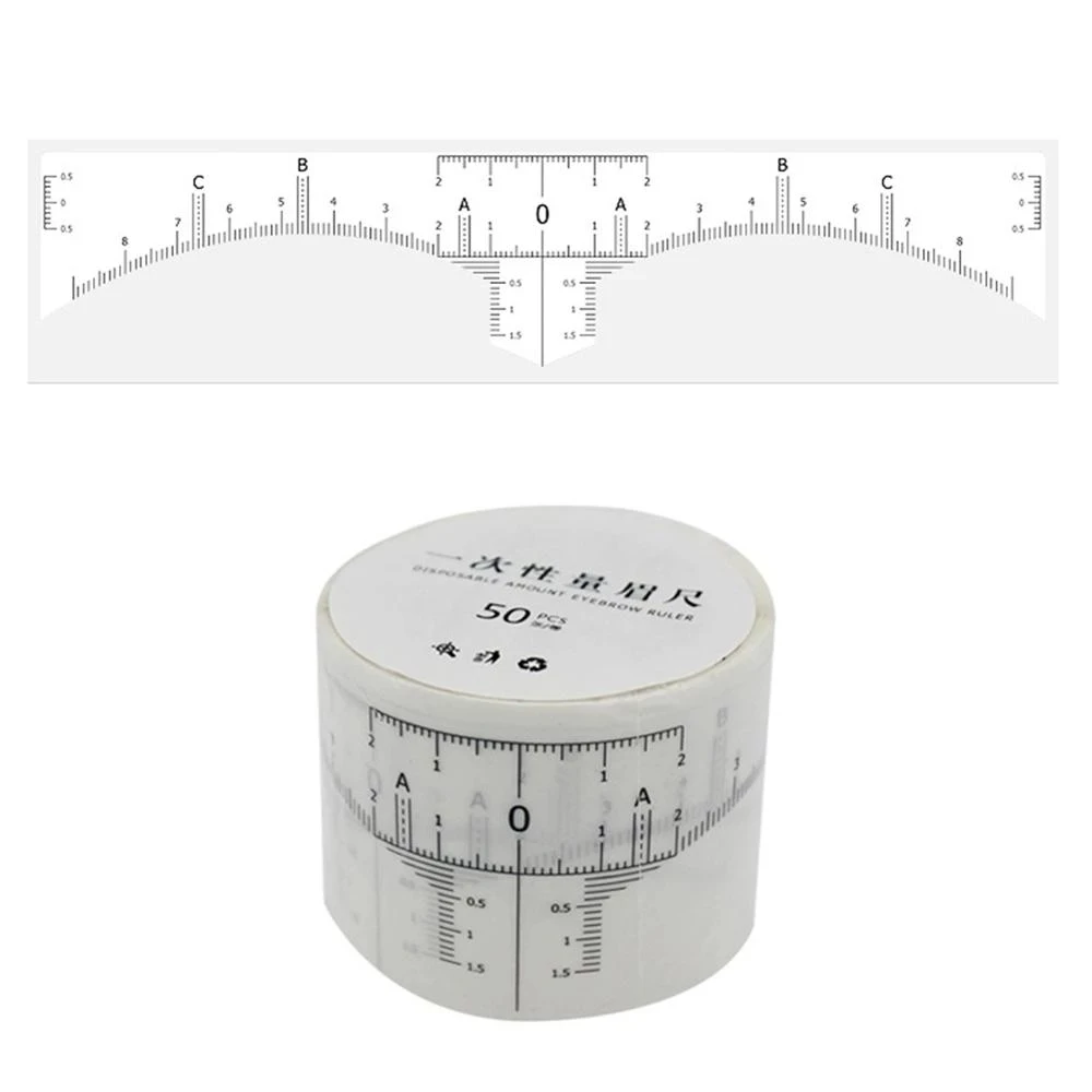 Description Picture 2 of itemDisposable 50pcs / lot Microblading Ruler Guide Ruler Adhesive Sticker Permanent Eyebrow Makeup Eyebrow Tool