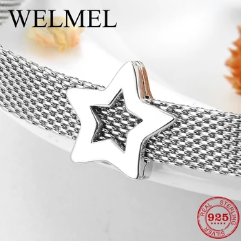 

Real 925 Sterling Silver Hollow out Star Clip Beads Fit Original Reflection Charm Bracelets Watch for Women Fine Jewelry Making