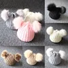 2022 Brand New Newborn Baby Kids Girls Boys Winter Warm Knit Hat Furry Balls Pompom Solid Warm Cute Lovely Beanie Cap Gifts ► Photo 1/6