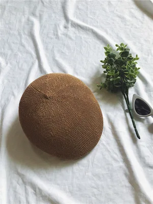 Mesh Duckbill Hat Men's Summer Middle Aged And Elderly People Straw Porous Forward Cap Beret Hat Sun Hat Men's And Women's - Цвет: Light Coffee Color