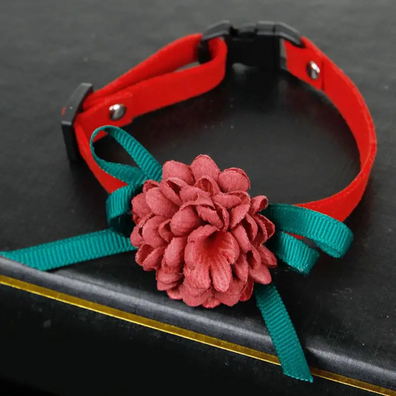 3D с цветами безопасные милые аксессуары для собак и кошек мягкие элегантные украшения ошейник для домашних животных подарок ожерелье щенок Регулируемый Маленький Средний