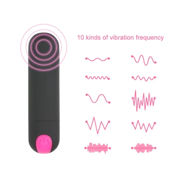 USB Rechargeable 10 Speed Mini Bullet Vibrator Strong Vibration for Women Powerful Finger Design G-spot Massager Sex Toys 5