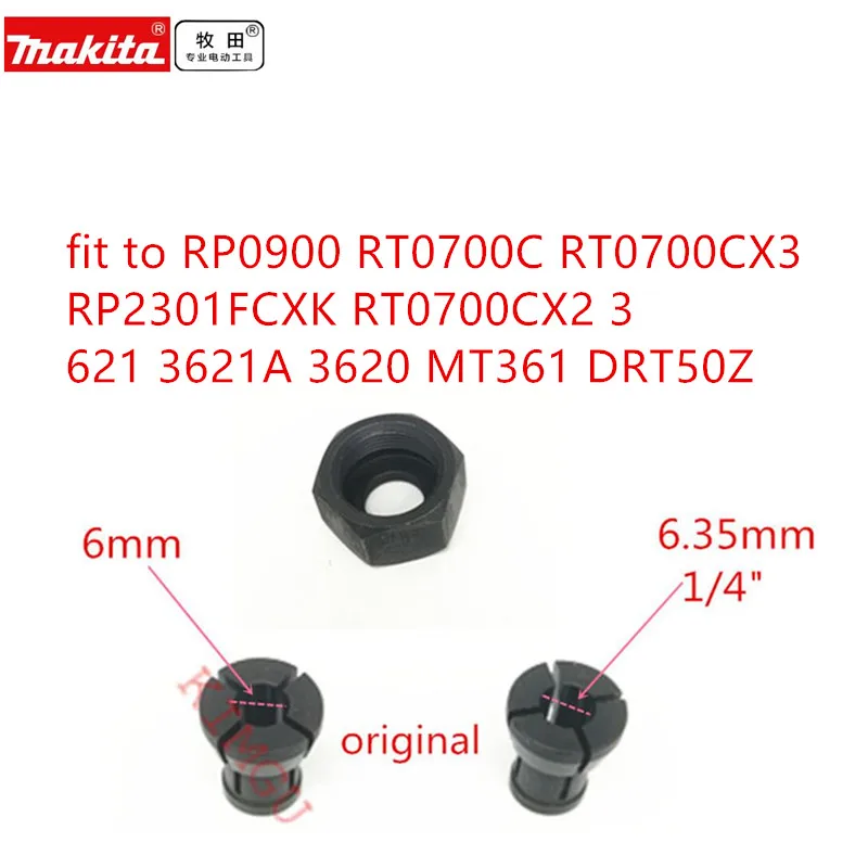 763637-1 6.35mm Collet Kit For Makita Trim Router RP0900 RT0700C RT001G DRT5,__a Hwyl On