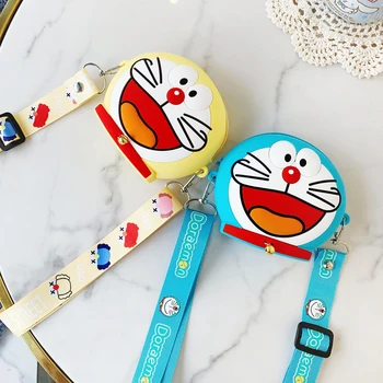 

Anime Cartoon Doraemon Crossbody Bags For Women Soft Silica Gel Clutch Purses and Handbags Female Shoulder Bags Cute Clear Bag