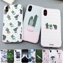 Чехол для телефона с изображением листьев карамельного цвета для iPhone 11 Pro X 6 6s 7 8 Plus XR XS Max кактус растения Модный мягкий резиновый, силиконовый, из термопластичного полиуретана, чехол для Fundas Coque для