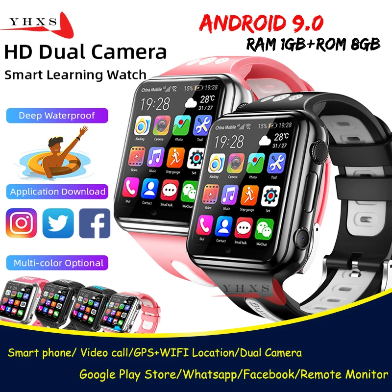 Photo Product Android 9.0 RAM 1GB ROM 8GB Smart 4G GPS Kid Student Music Camera Wristwatch SOS Monitor Trace Location Google Play Phone Watch