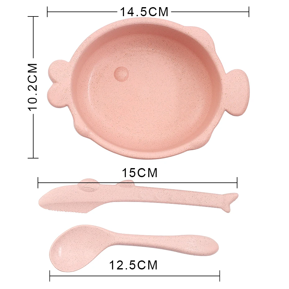 3 шт./компл. детская посуда для кормления рыба рот моделирование пшеничной соломы Защита окружающей среды детская обучающая посуда тарелка