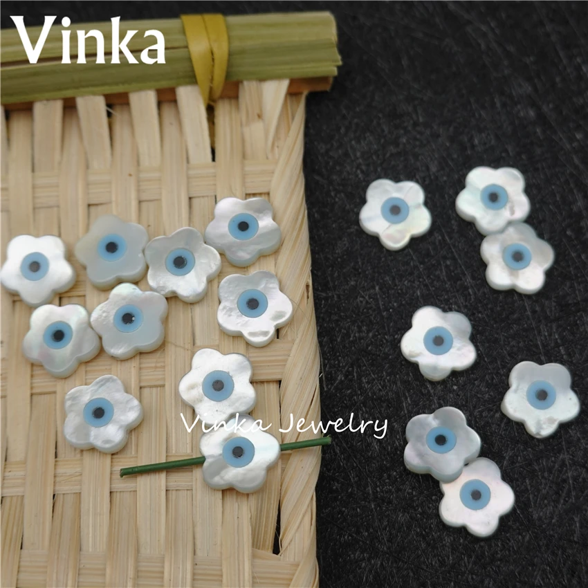 

10pcs / lot Wholesale 10mm Natural Mother Of Pearl Shell Flower Shape With Hole For DIY Jewelry Flower MOP Pearl Shell Beads