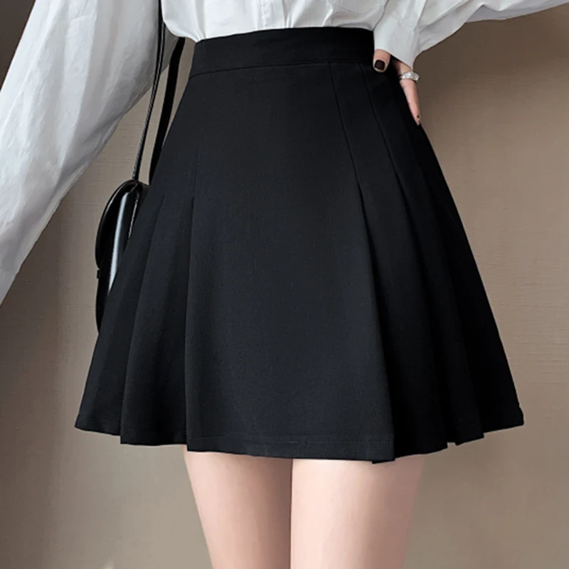 

Mini Skirts Women Chic Elegant Simple All-match Empire Preppy Ladies Clothes Retro Fashion Ulzzang Basic Fall Mujer Faldas 2022