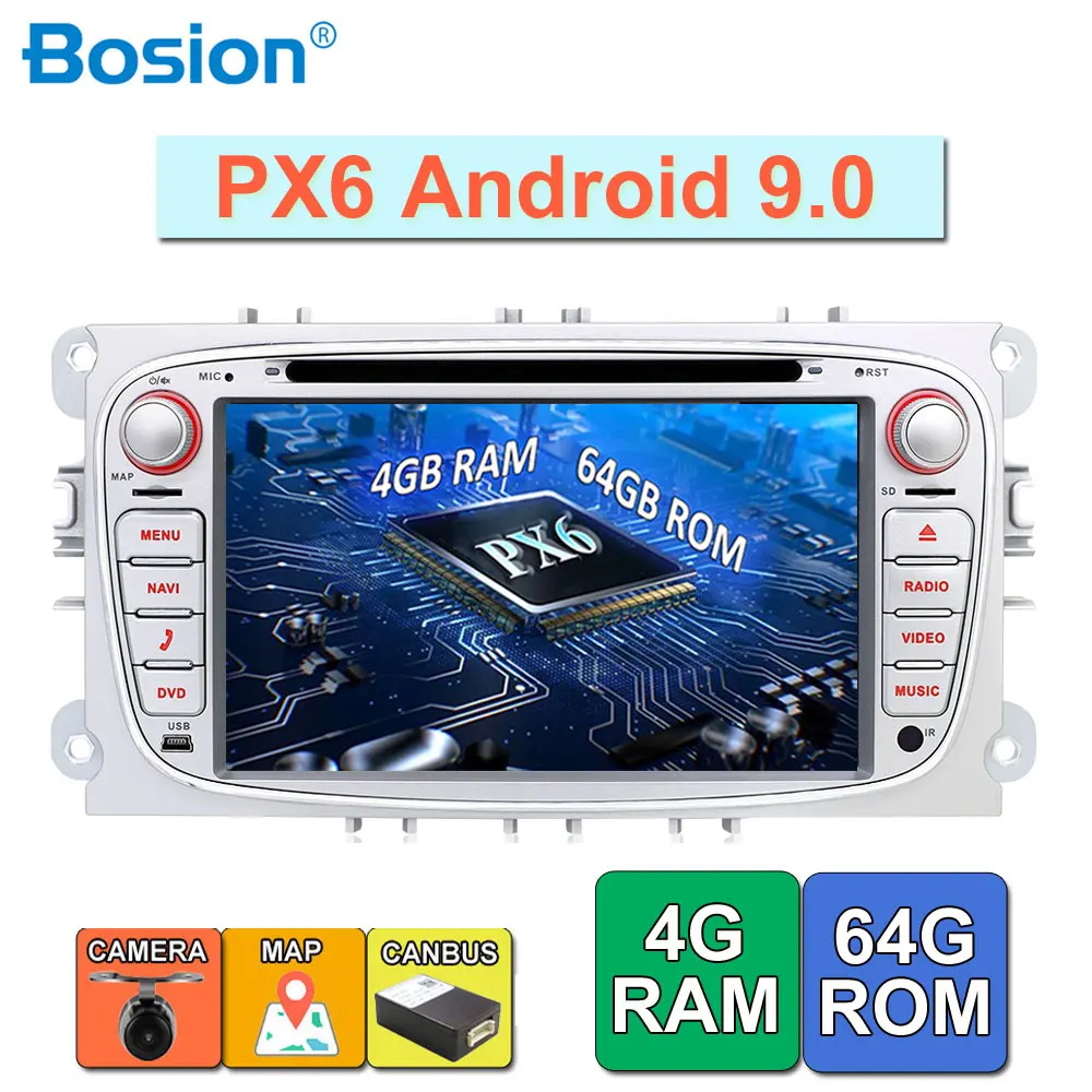 Android 9,0 два Din 7 дюймов Автомобильный dvd-плеер для FORD/Focus/S-MAX/Mondeo/C-MAX/Galaxy ram 4G wifi gps навигация радио