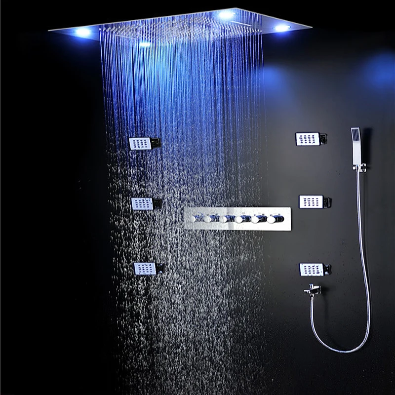 Bathroom Large Rain Shower Set Ceiling Led Shower Head Waterfall