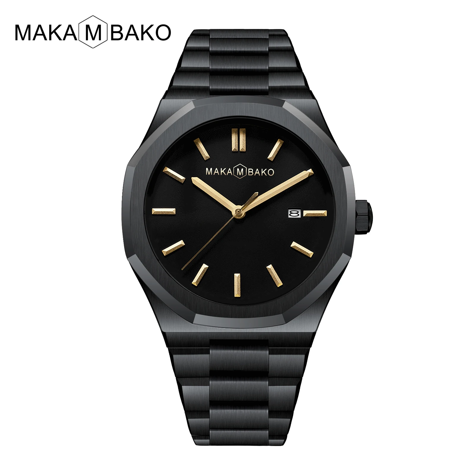Original Top Brand All Black Stainless Steel Men's Wristwatch Classic Business Waterproof Japan Movement Quartz Watch For Men 