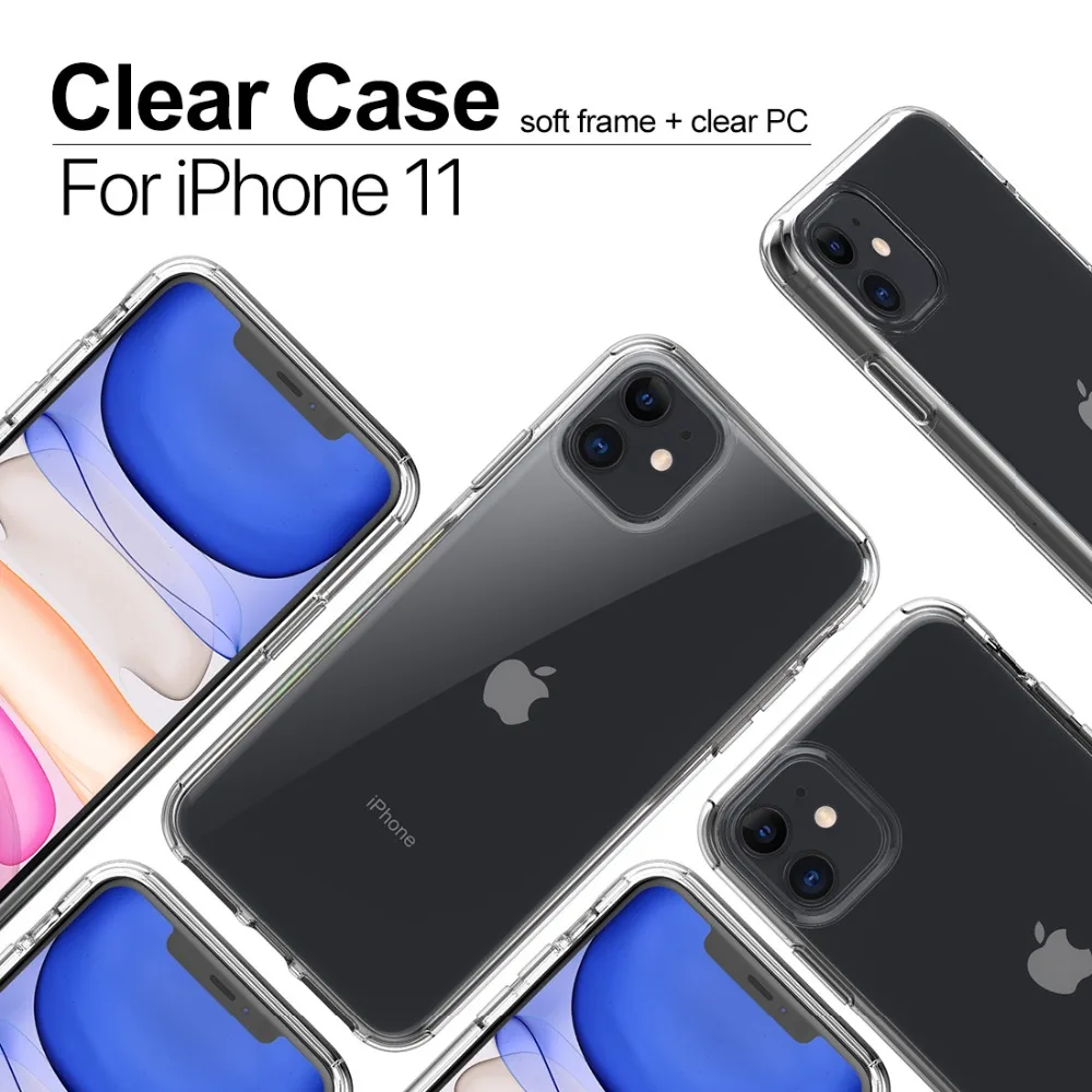 Для iPhone 11 чехол TPU рамка+ PC крышка прозрачный защитный бампер для телефона защитная крышка для iPhone 11 6,1 дюймов