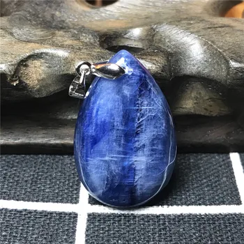 

Natural Blue Kyanite Beads Pendant For Women Lady Crystal 33x21x6mm Cat Eye Gemstone Crystal Water Drop Necklace Pendant AAAA