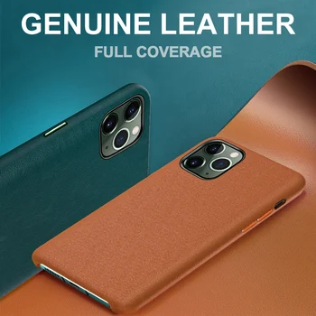 

CENMASO Original Genuine Leather Case Shockproof Back Cover for iPhone 11 Pro Max Case fashion Business Luxury Protective Shell