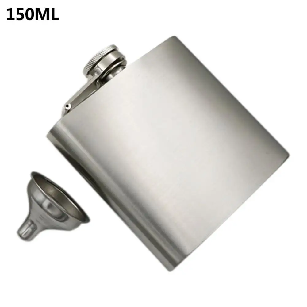 4-8 Oz Stainless Steel Hip Flask With Funnel Leak Proof Drinking Whiskey Flask For Home Kitchen Supplies - Цвет: B