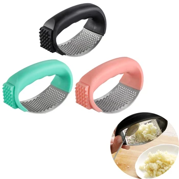 

1PCS 304 Stainless Steel Garlic Press Household Two-in-one Ginger Garlic Grinder Kitchen Tool Multi-function Pine Meat Chopper