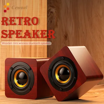

Q1 wooden mini wireless bluetooth 4.2 speaker mobile phone portable great gift foreign trade custom high power small audio