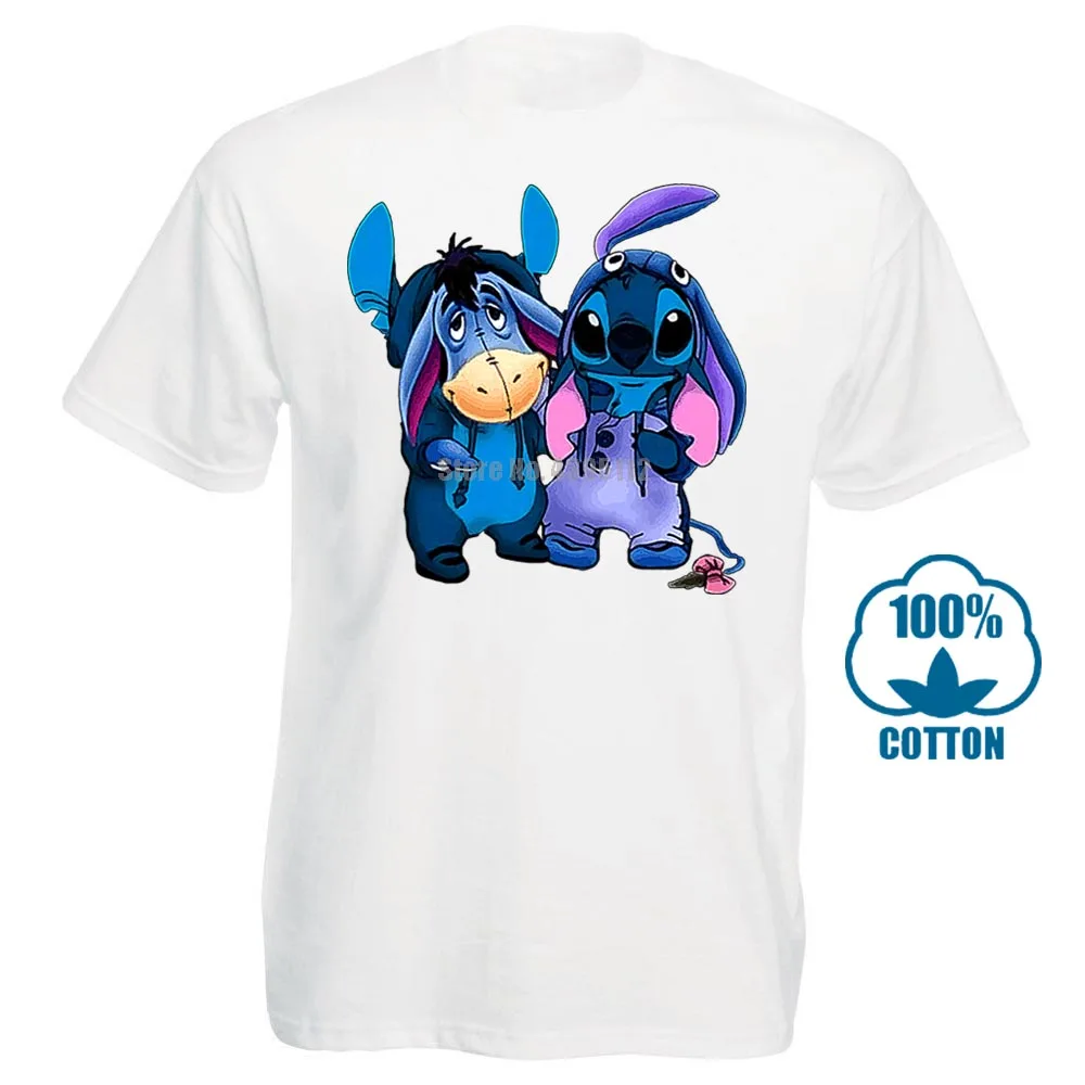 Eeyore и Stitch мы лучшая футболка друзей черные хлопковые мужские S 6Xl Сделано в США - Цвет: Белый