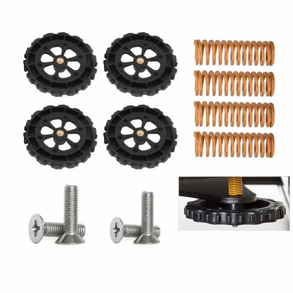 Creality 3D Printer Replacment Parts / 4PCS Upgraded Leveling Nut + 4PCS Hot Bed Spring + 4PCS M4X30 Screws for Ender 3 / Ender