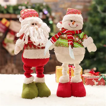

New Year Christmas Goods Retractable Santa Claus Snowman Dolls Christmas Tree Decoration Figurines Xmas Gift Natale Navidad