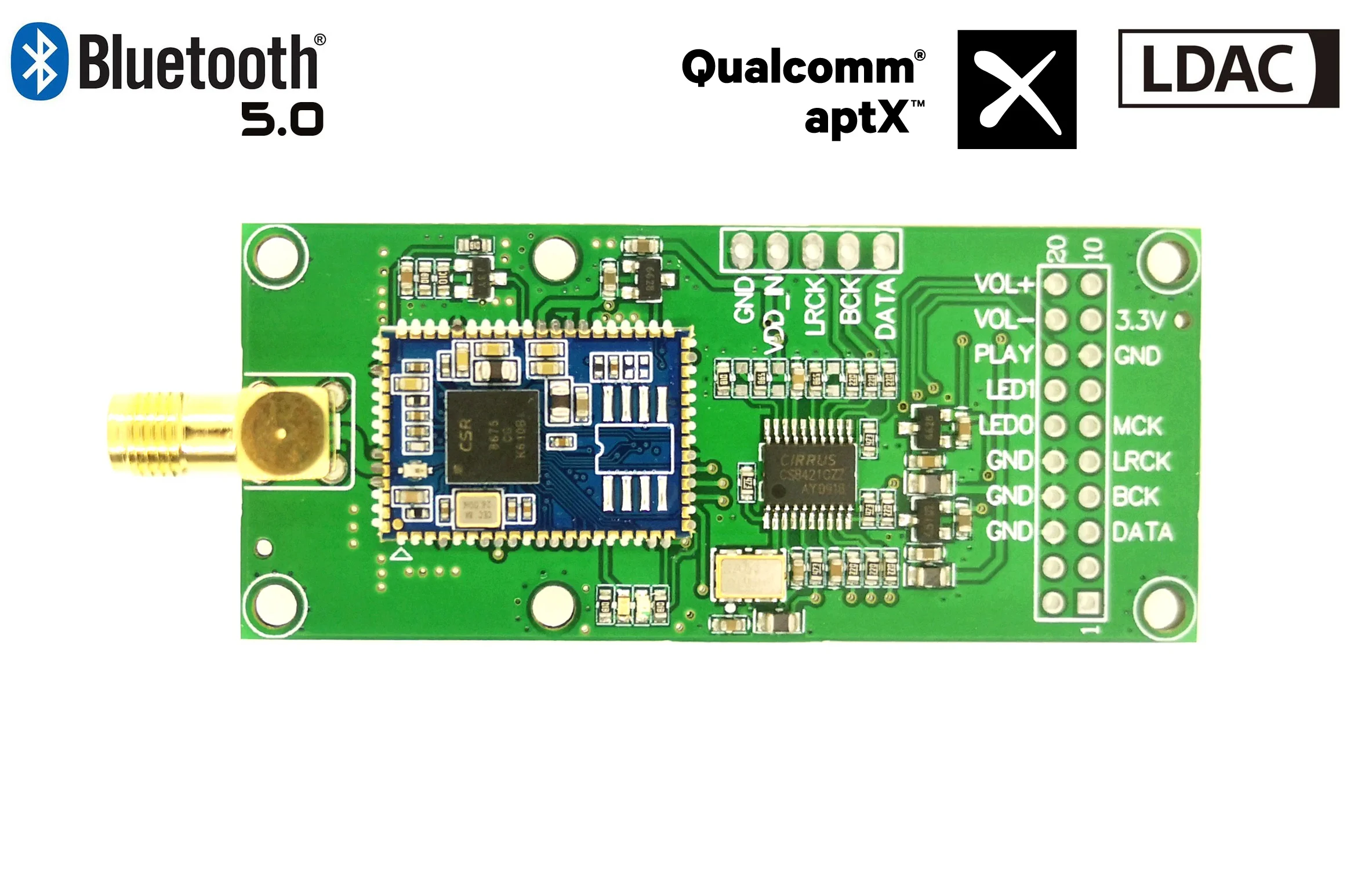 Цифровой модуль PA212 с Bluetooth 5 0 аудиовыход interface LDAC CSR8675 IIS I2S|Замыкатели| |