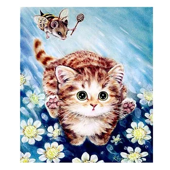 

5d Creative living cross-stitch mouse and cat Mosaic diy diamond embroidery all drill square drill