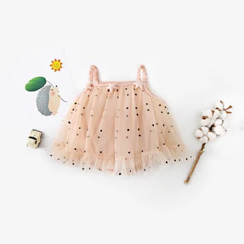 

Baby clothing Summer jumpsuits for newborns/baby girl tulle/princess skirt lovely pink polka dot rompers sweet out wear