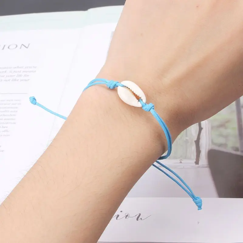 

Wish Card Gift Nature Shell Red String Cord Bracelet Handmade Friendship Jewelry U50C